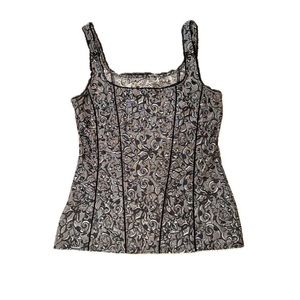 Vintage floral glam corset blouse